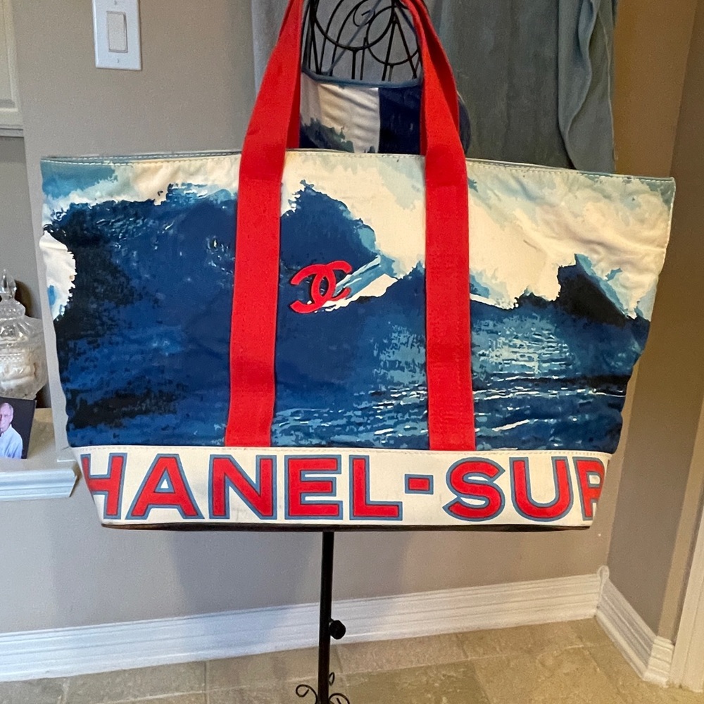 Chanel Surf VINTAGE Highly Collectible Beach Tote Bag Purse